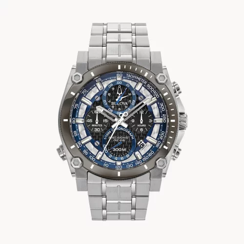 Montre Bulova® Icon Collection pour hommes en argent avec cadran rond gris Precisionist