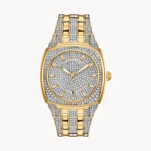 Montre Bulova® Crystal Collection pour hommes, modèle Gold Phantom avec cadran coussin
