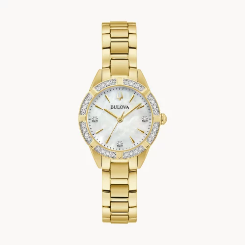 Montre Bulova® Classic Collection pour femmes, modèle Sutton en or avec diamants