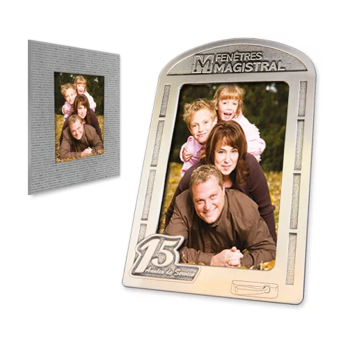 Cadre photo personnalisé 2D avec emblème personnalisé (photo de 3,5 x 5 pouces)