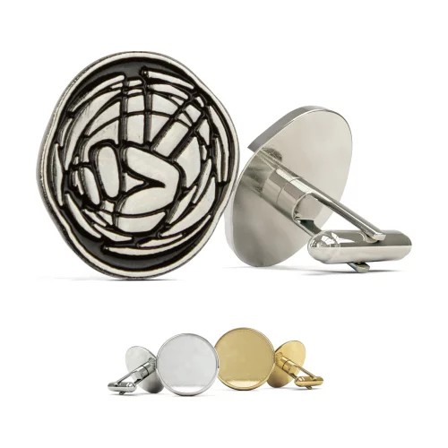 Boutons de manchette avec épingle de revers en émail doux (jusqu'à 0,5 pouce)