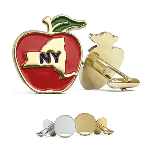 Boutons de manchette avec épingle de revers en émail doux (jusqu'à 0,75 pouce)