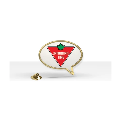 Insigne d'épinglette ronde en forme de bulle de dialogue (1" x 7/8")