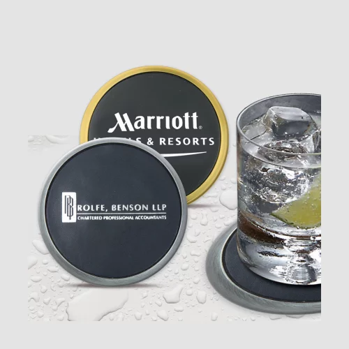 Classic Printed Leather Coaster