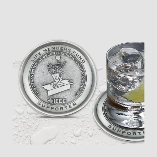 Sous-verre en étain massif