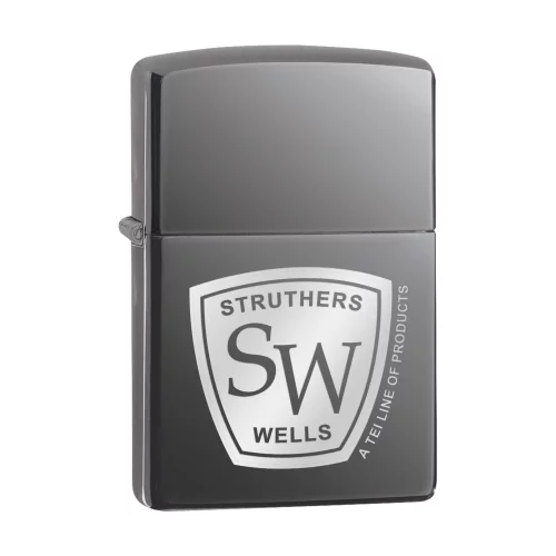 Briquet Zippo® Windproof noir classique à finition brillante High Polish Black Ice®