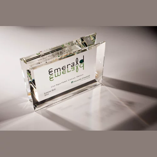 Prix en cristal à rainure en V (7 x 5 x 1 1/2")