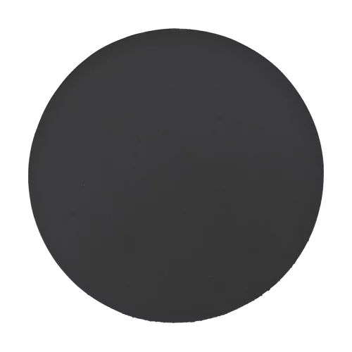 Sous-verre rond unique en cuir épais européen noir - sans support