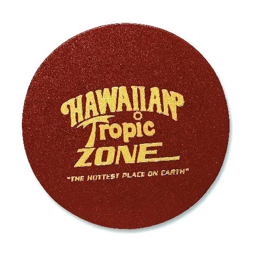 Sous-verre rond unique en cuir reconstitué brun - dos en feutre