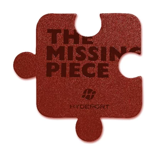 Le sous-verre individuel The Missing Piece marron, en cuir synthétique - dos en feutre