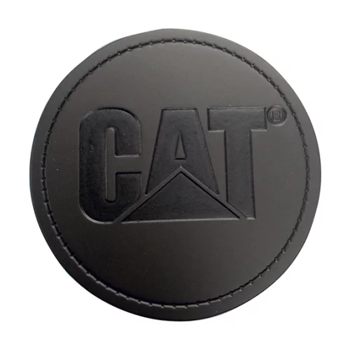 Sous-verre rond épais en cuir noir européen