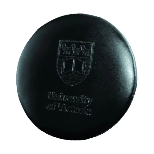 ** Firm Leather single round coaster black