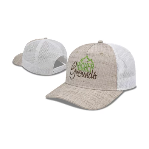 Five Panel Poly-Rayon w/Mesh Back Cap