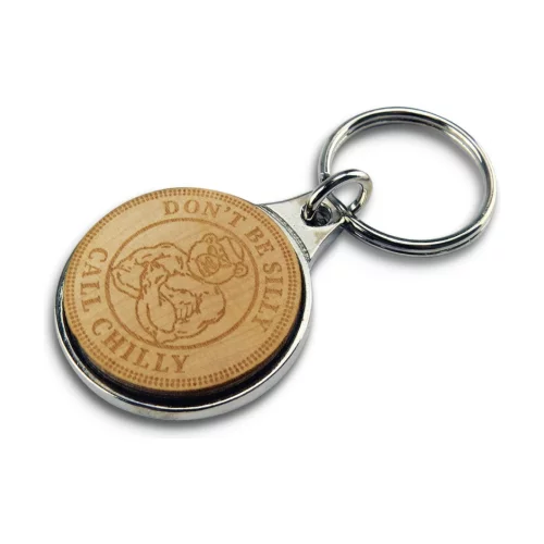 Porte-clés en bois gravé au laser (cercle)