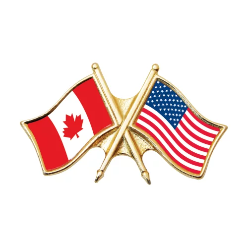 Crossed Flags Stock Design Lapel Pin