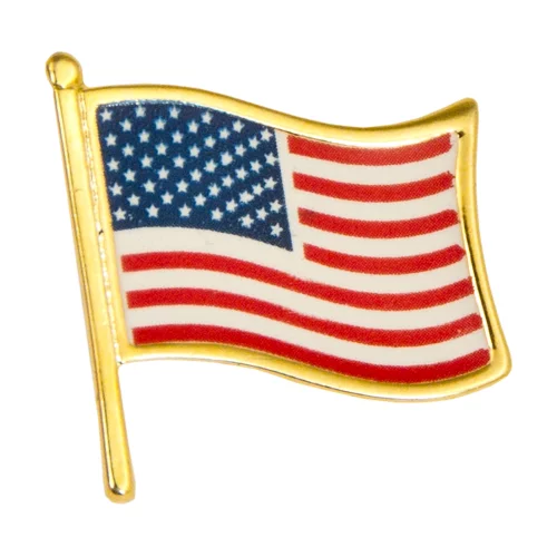USA Waving Flag Stock Design Lapel Pin