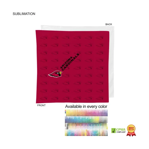 Square Bandana, 22x22, Sublimated Edge to Edge 1 side