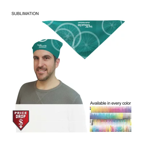 Triangle Bandana, 19x19x27, Sublimated Edge to Edge (Decorated in Canada)