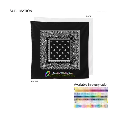Paisley Bandana, 22x22, Sublimated Edge to Edge 1 side