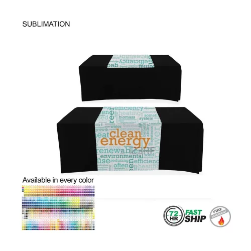 72 Hr Fast Ship - Sublimated Table Runner, 30x60, Covers Front and Top of the table