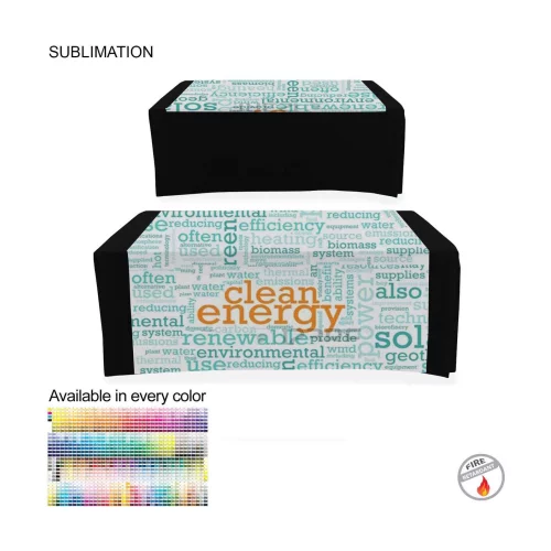 Sublimated Wider Table Runner, 60x60, Covers Front and Top of the table