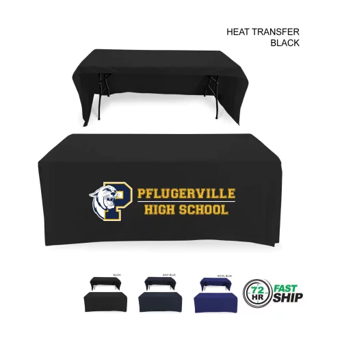 72 Hr Fast Ship - Polycotton Twill Table Throw for 6' Table, Drape style, 3 sided, Open Back