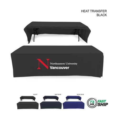 72 Hr Fast Ship - Polycotton Twill Table Throw for 8' Table, Drape style, 3 sided, Open Back