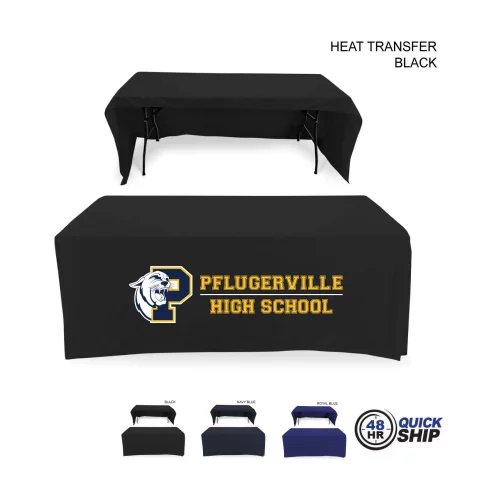 48 Hr Quick Ship - Polycotton Twill Table Throw for 6' Table, Drape style, 3 sided, Open Back