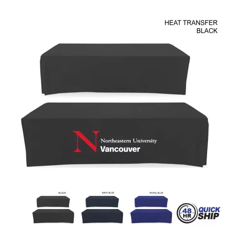 48 Hr Quick Ship - Polycotton Twill Table Throw for 8' Table, Drape style, 4 sided, Closed Back