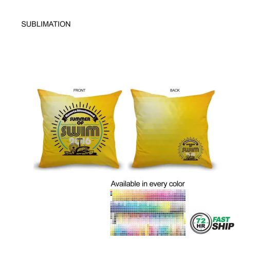 72 Hr Fast Ship - Sublimated Throw Cushion, 12x12, Invisible Zipper Closure, Removable insert