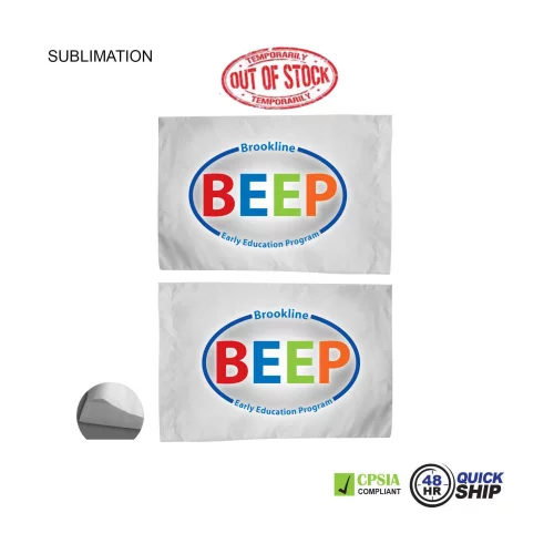 48 Hr Quick Ship - Poplin White Pillowcase, 33x21, 2" End Hem, Sublimated full color 2 sides