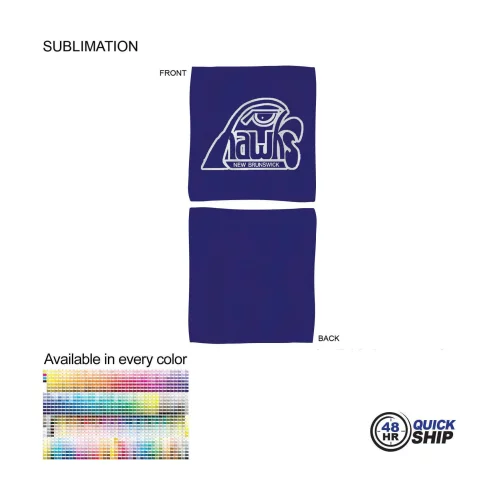 Livraison rapide en 48 heures - Serviette en microfibre colorée Dri-Lite Terry pour éventail, encouragement, patinage, 12x12, sublimée.