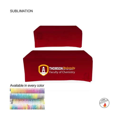 Faculty Table Cloth for 6' table, Drape style, 4 sided, Closed Back, Have different Faculty names