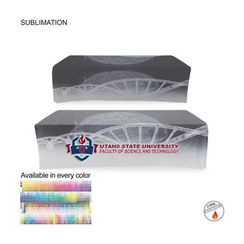 Faculty Table Cloth for 8' table, Drape style, 4 sided, Closed Back, Have different Faculty names