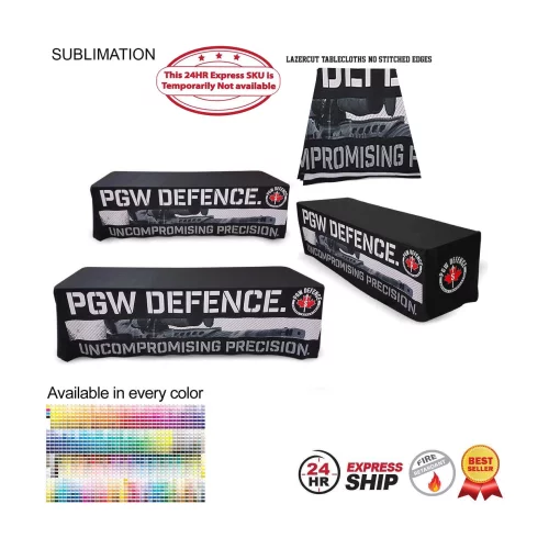 24Hr Express Ship - 8' LazerCut 4-Sided Sublimated Tablecloth, Drape Style, Closed Back