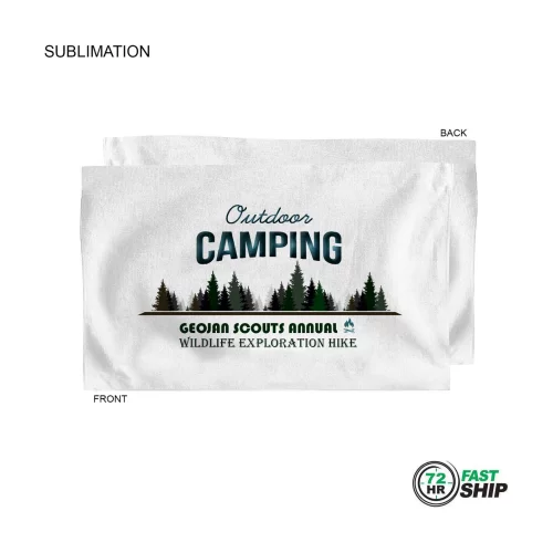 Livraison rapide en 72 heures - Serviette blanche en microfibre Dri-lite Terry pour le sport, les mains, la salle de sport, 15x25, sublimée.