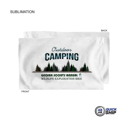 Livraison rapide en 48 heures - Serviette blanche en microfibre Dri-lite Terry pour le sport, les mains, la salle de sport, 15x25, sublimée.