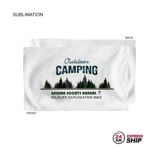 Livraison express 24h - Serviette blanche en microfibre Dri-lite Terry pour le sport, les mains, la salle de sport, 15x25, sublimée