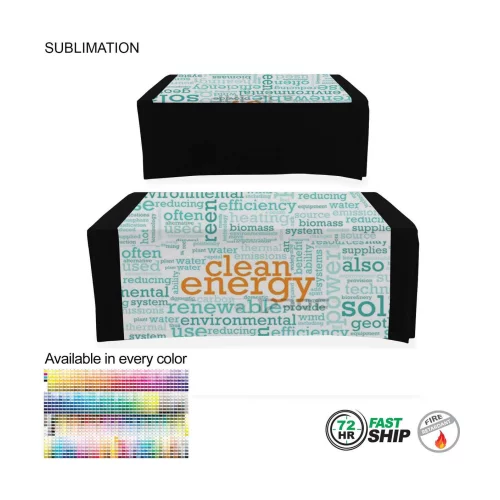 72 Hr Fast Ship - Sublimated Wider Table Runner, 60x60, Covers Front and Top of the table