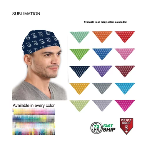 72 Hr Fast Ship - Team building Colored Triangle Bandanna, 32"x22"x22", Sublimated Edge to Edge