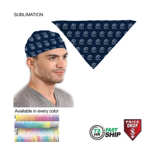 72 Hr Fast Ship - Triangle Bandana, 32x22x22, Stitched Edges, Sublimated Edge to Edge