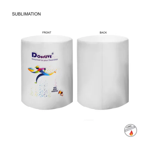 Sublimated Round Fitted Cruiser White Table Throw, Sublimated Full color