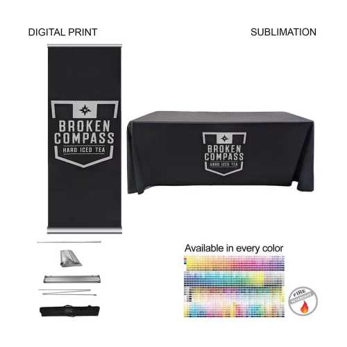 Deluxe Tradeshow Package, Deluxe Retractable Banner + Premium Sublimated tablecloth for 6' table