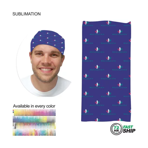 Livraison rapide en 72 heures - Cache-cou tubulaire multifonction sublimé (Fandanna Bandanna)