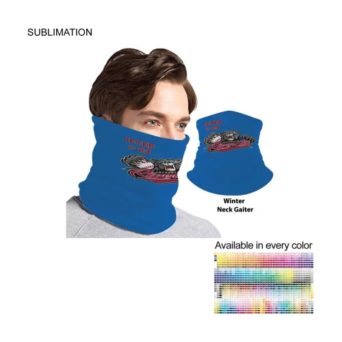 Team Neck Gaiter, Sublimated Tubular 2-ply Neck Gaiter, Moisture wicking, 4way stretch, Hemmed
