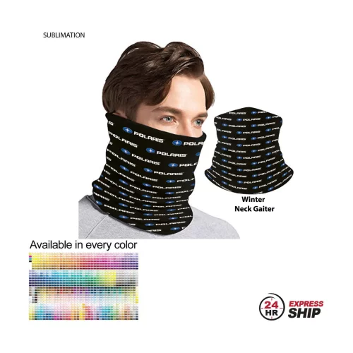24 Hr Express Ship - Sublimated Multifunction Tubular 2-ply WINTER Neck Gaiter (Microfleece)