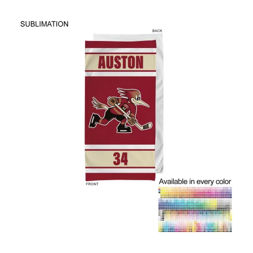 Serviette de bain de l'équipe Towel en mélange de coton éponge velours plus lourd et plus doux, 30x60, serviette de douche sublimée.