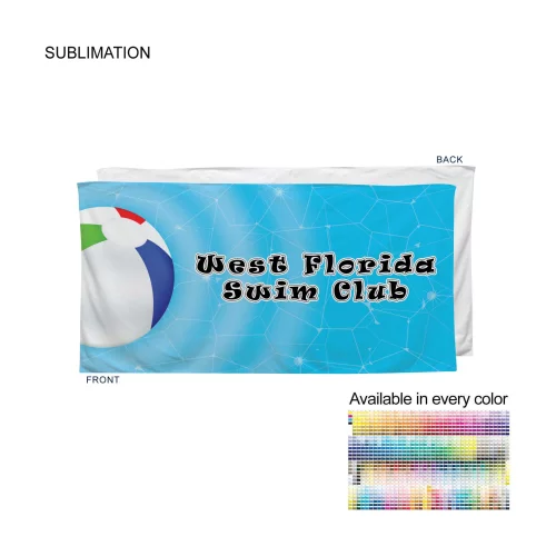 Serviette de bain en mélange de coton éponge velours plus lourd et doux, 30x60, sublimée de bord à bord.