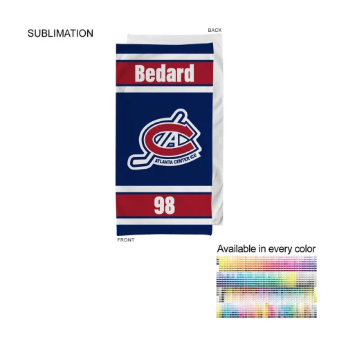 Serviette de bain de l'équipe Towel en mélange de coton éponge velours le plus lourd et le plus doux, 30x60, serviette de douche sublimée.