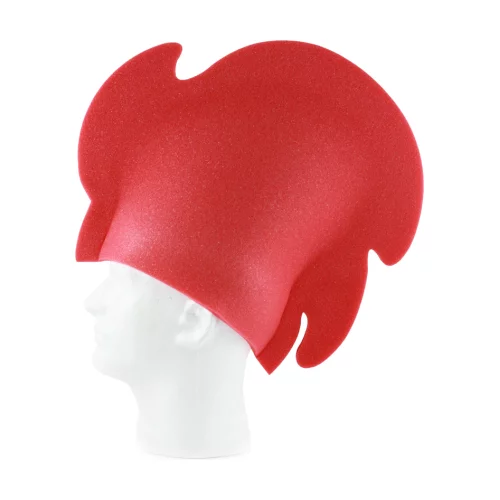 Chapeau en forme de crête de coq en mousse